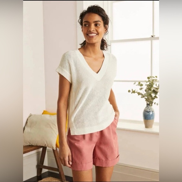 Boden Sweaters - Boden Oversized Linen Sweater Vest Boxy Size 16/18 ivory cream Preppy @